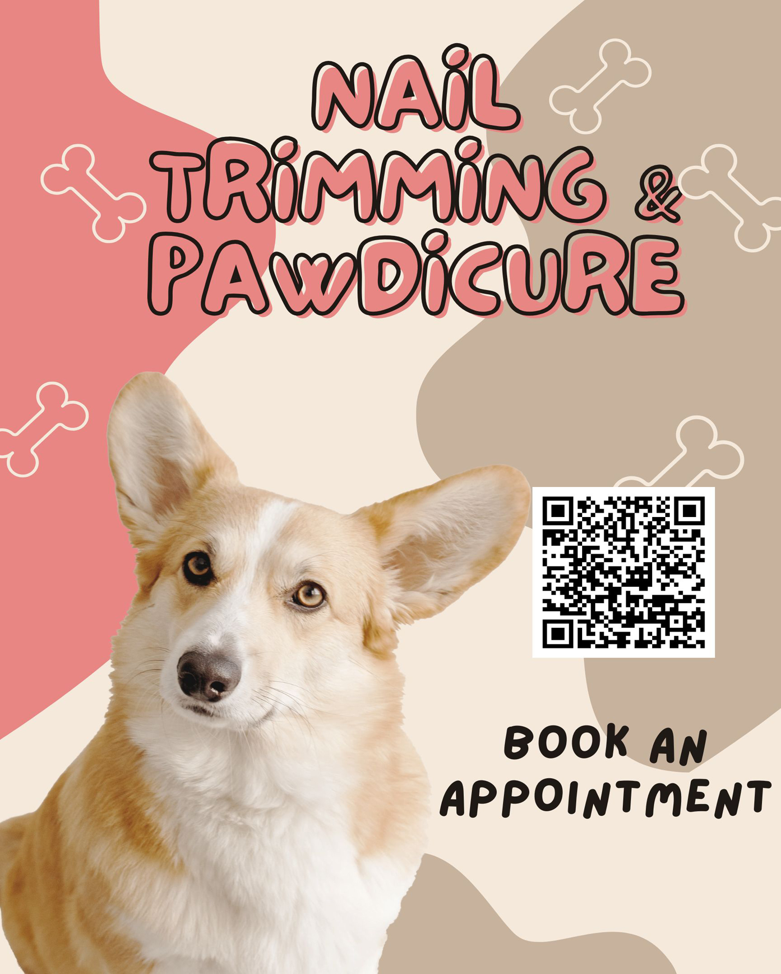 What I Created pink beige dog animal shelter poster 1